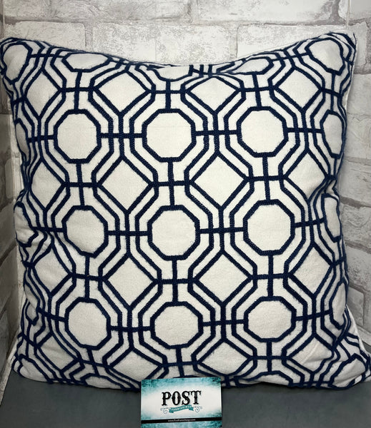 Blue Hexagon Throw Pillow