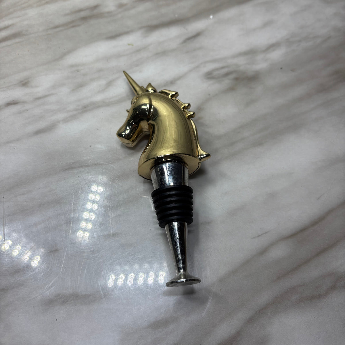 Gold Unicorn Bottle Stopper