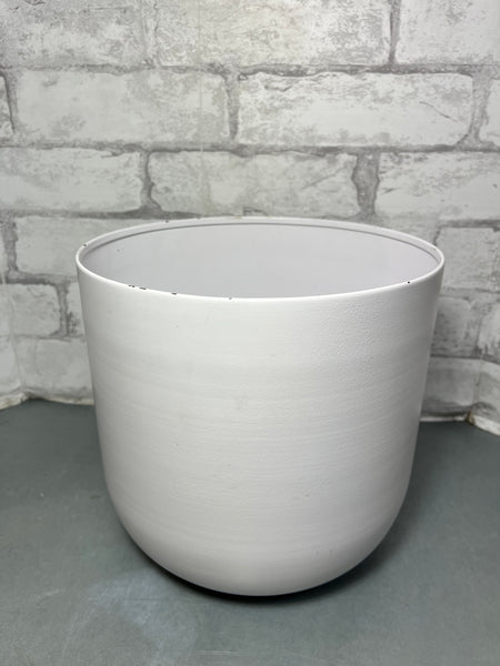 Large White Metal Plant Pot