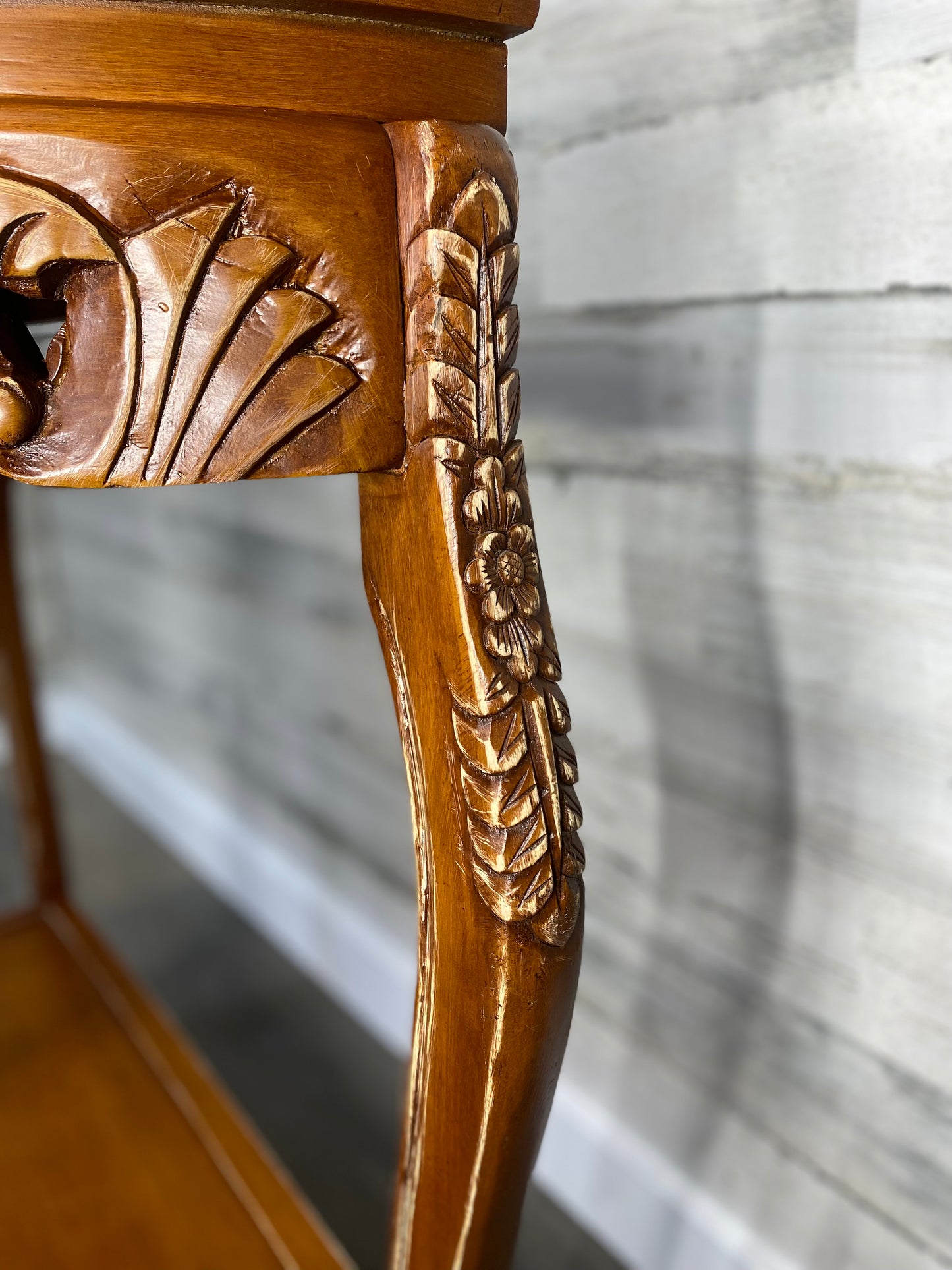 Marble Top Ornate Sofa Table