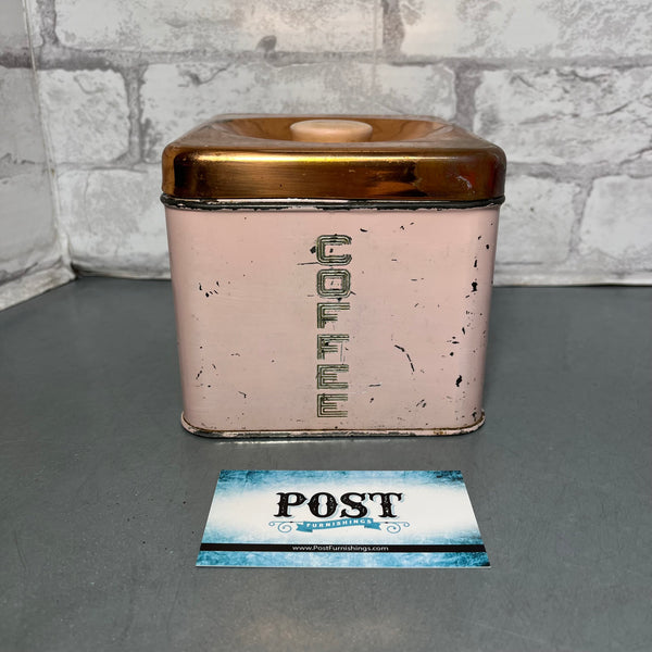 Vintage Lincoln Beautyware Pink And Copper Canister Set Of 4