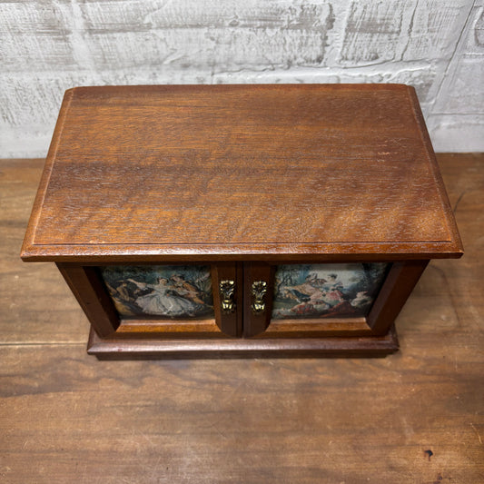 Vintage Silk Art Jewelry/ Music Box