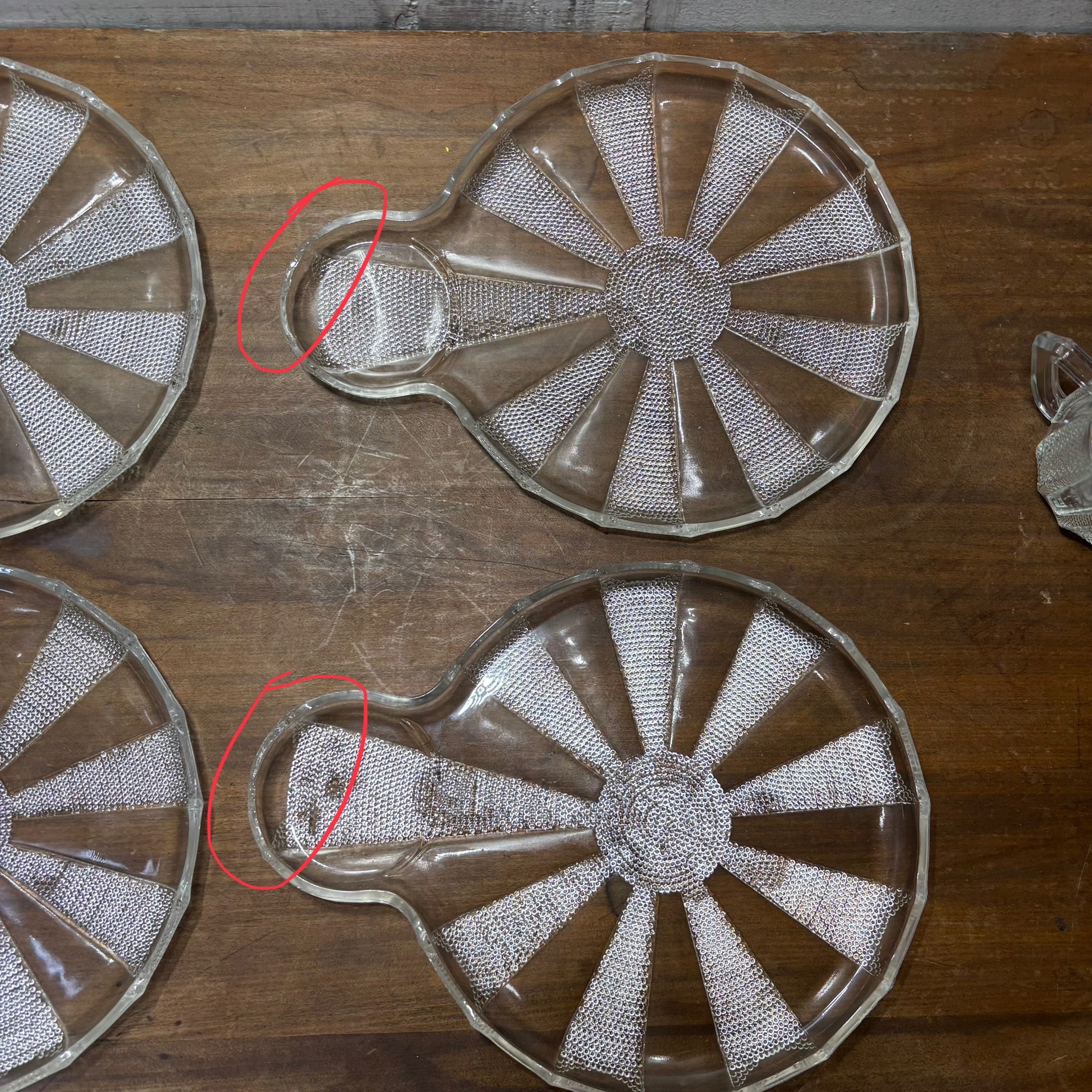 Vintage Jeannette Dewdrop Glass Snack Set Pinwheel | Post Furnishings