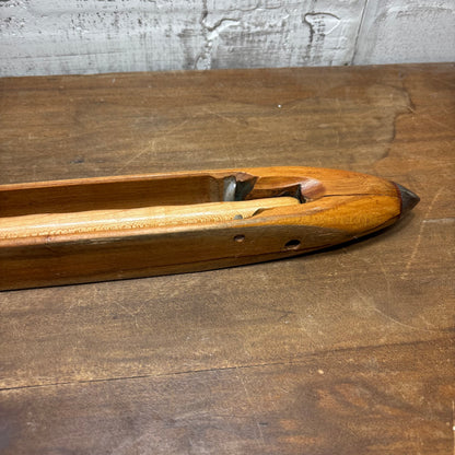 Vintage Wooden Flying Shuttle Weaving Loom Bobbin Holder
