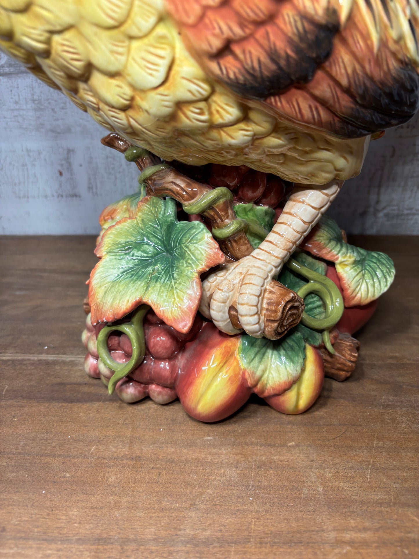 Fitz And Floyd Ceramic Rooster On Fruit