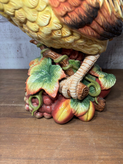 Fitz And Floyd Ceramic Rooster On Fruit