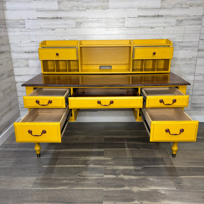 Yellow 2pc Wood Desk