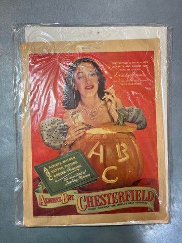 1947 Chesterfield Cigarettes Print Ad Dorothy Lamour Wild Harvest Movie