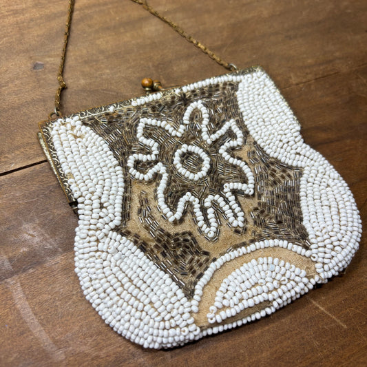 Vintage Beaded Kisslock Wedding/ Evening Hand Bag Purse