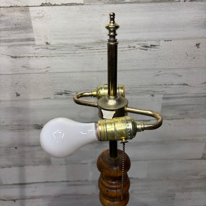 Mid century carved oak floor lamp