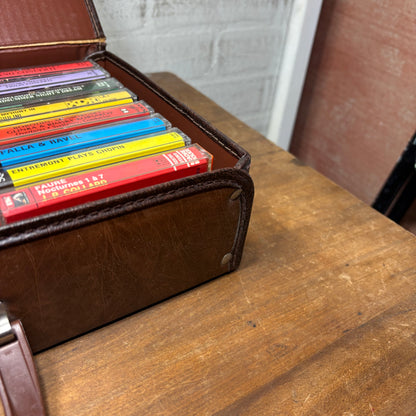 Vintage 24 Cassette Tape Faux Leather Carrying Case