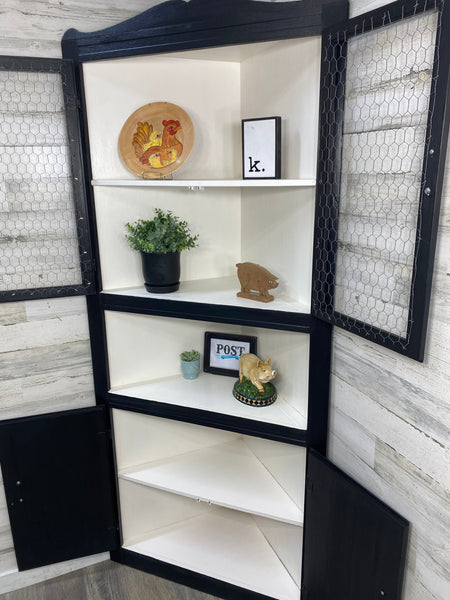 Black Corner Hutch Cabinet