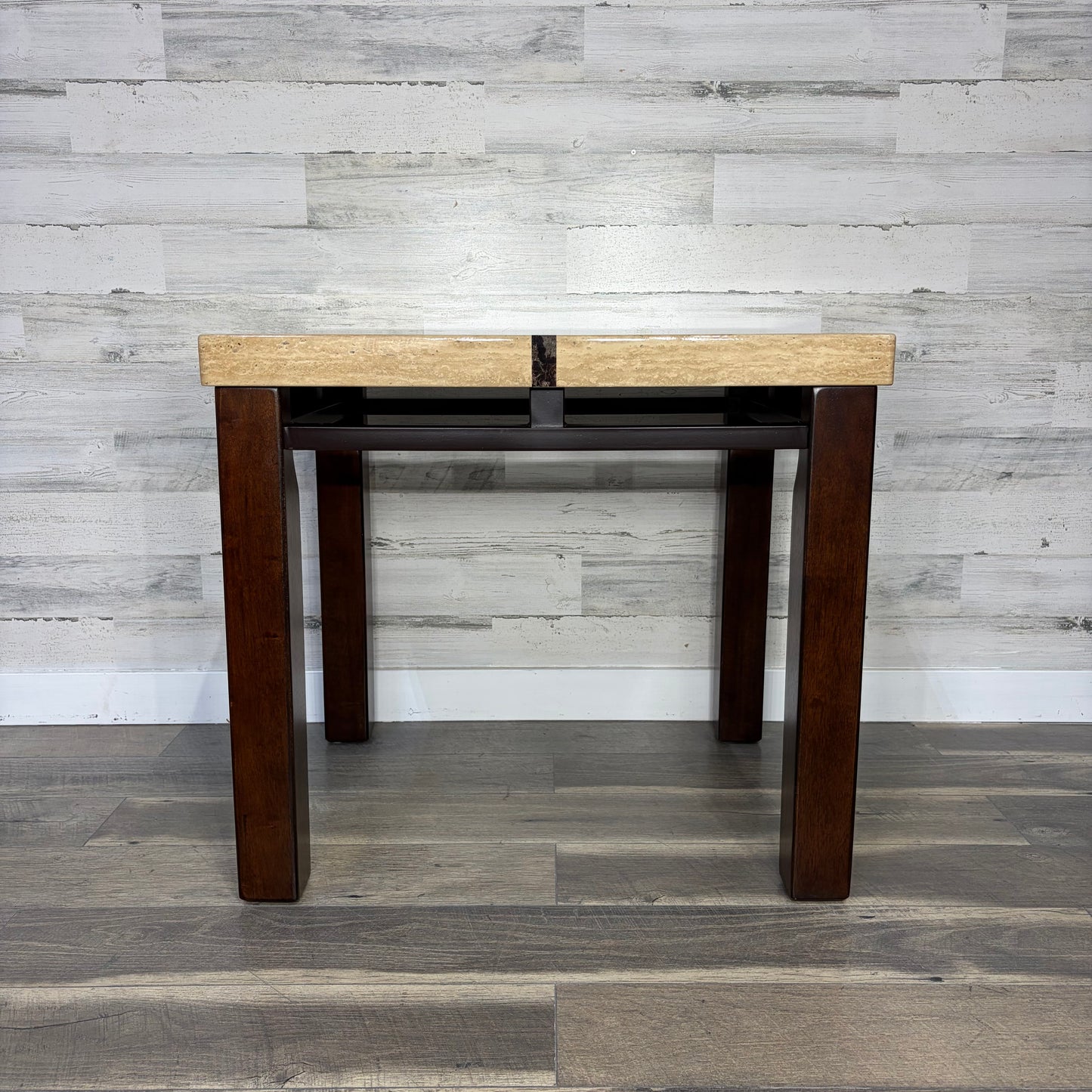 Faux Marble Top End Table