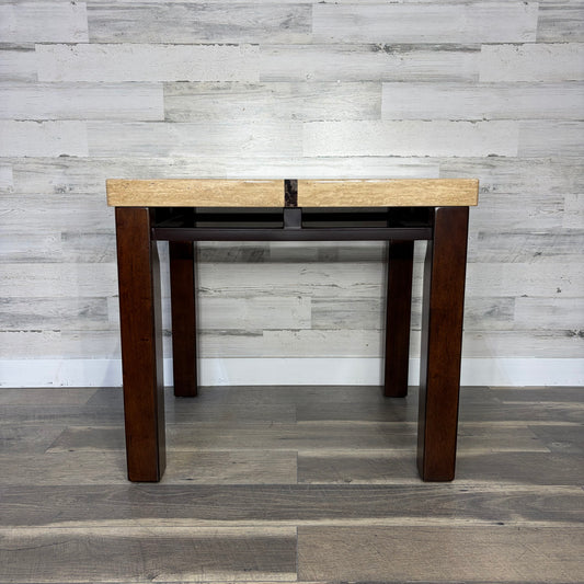 Faux Marble Top End Table