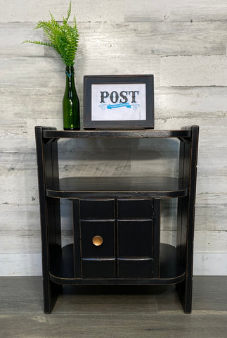 Black Mid Century End Table