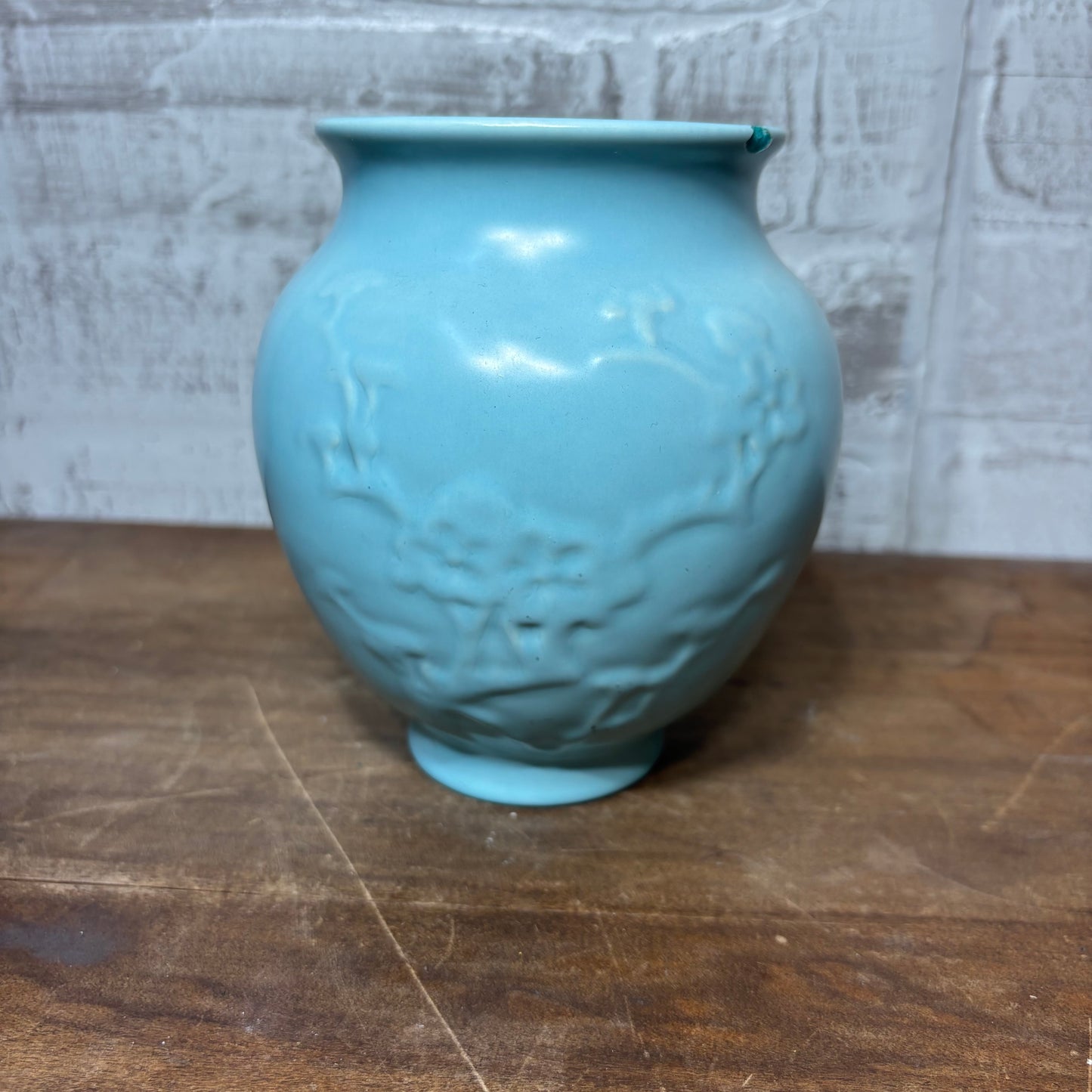 Vintage Baby Blue Poppy Trail Vase