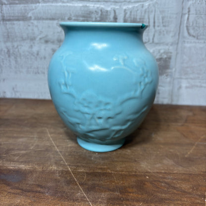 Vintage Baby Blue Poppy Trail Vase