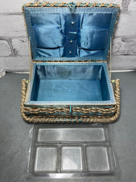 Woven Wicker Sewing Basket