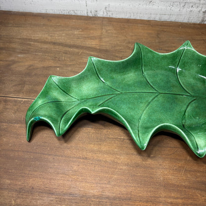 Vintage Holly Leaf Ceramic Candy Dish/ Tray