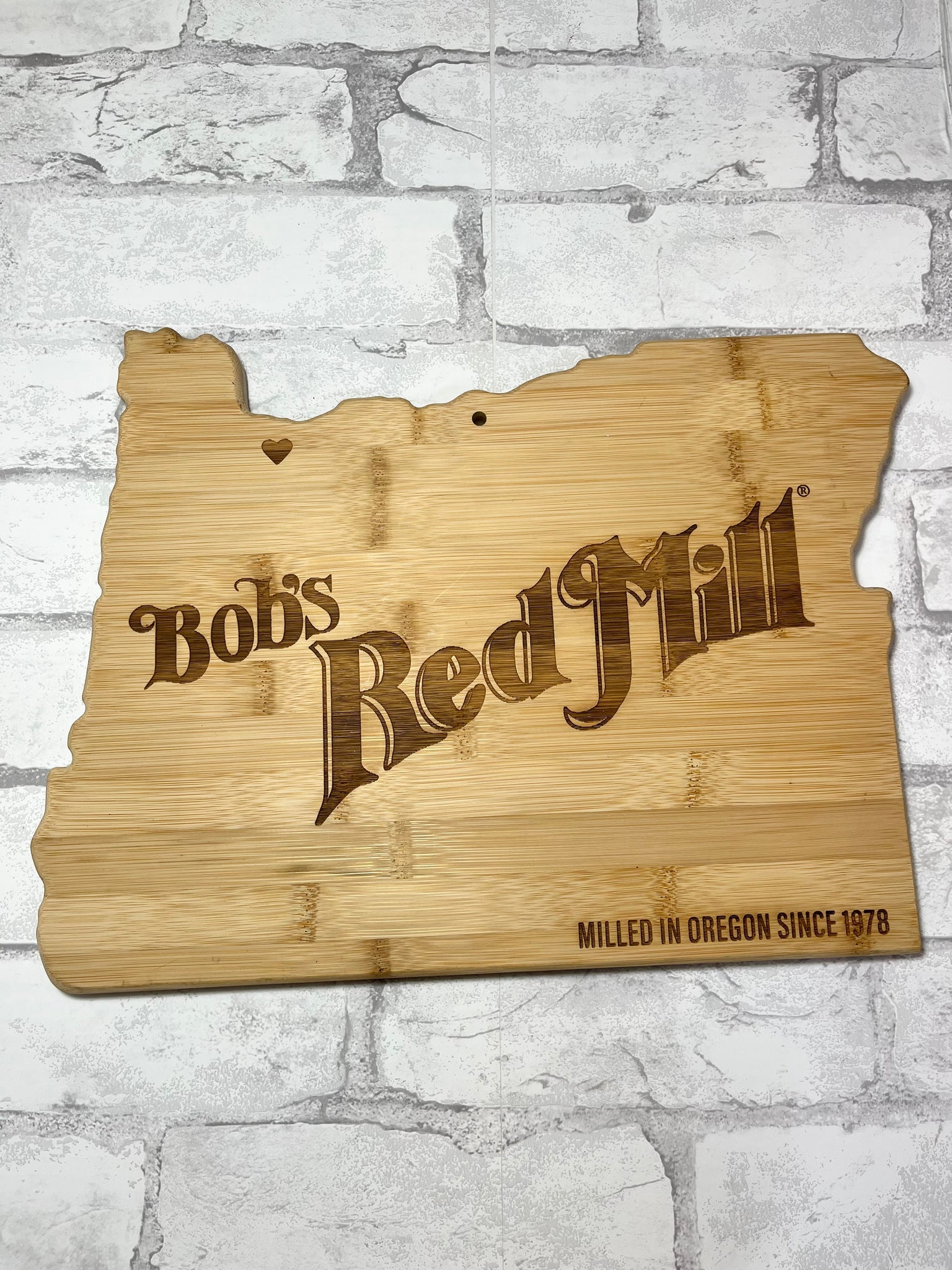 Oregon Shaped Bobs Red Mill Wood Cutting Board