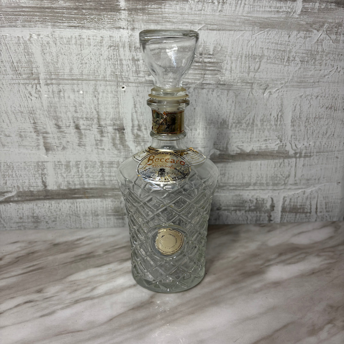 Vintage Beccaro Glass Decanter W/ Stopper