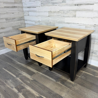 Set Of 2 Black End Tables / Nightstands