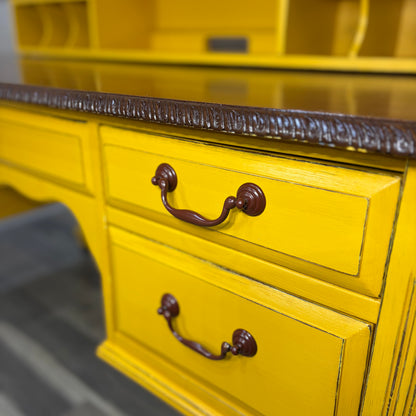 Yellow 2pc Wood Desk