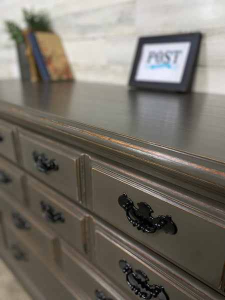 Gray/ Brown 9 Drawer Dresser