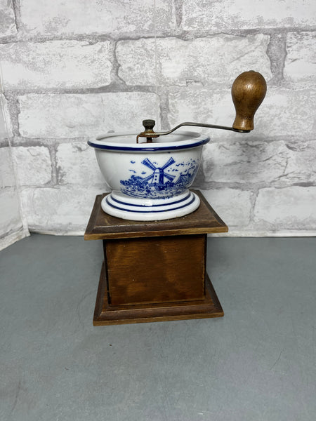 Vintage Ceramic Windmill Coffee Grinder