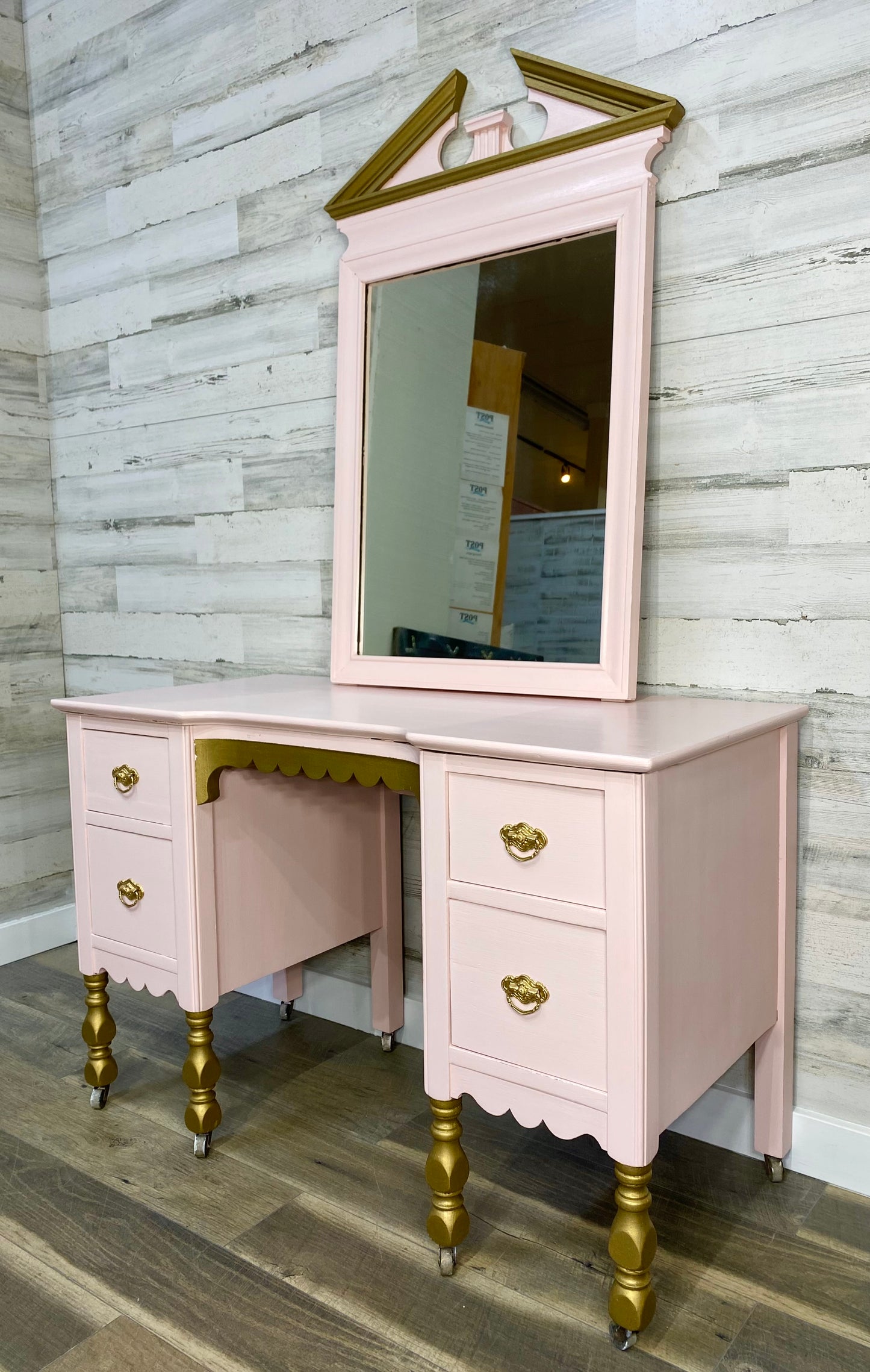 Antique Vanity Set Desk & Mirror