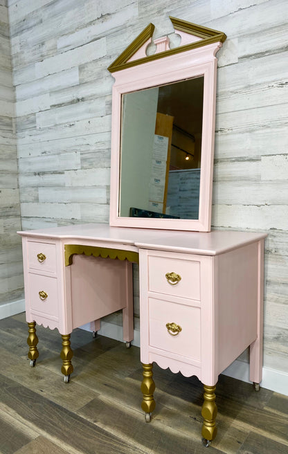 Antique Vanity Set Desk & Mirror