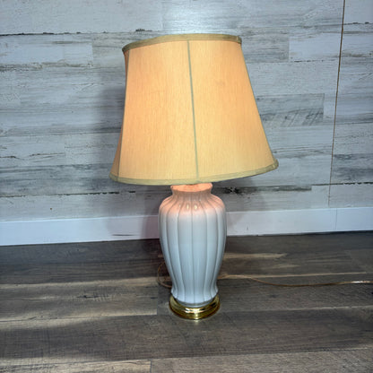 Vintage White Glass Table Lamp