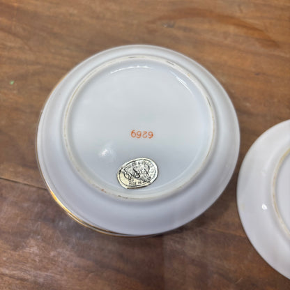 Andrea by Sadek Vintage Porcelain 'Fleur De Lis Coasters/Small Plate Set Of 6