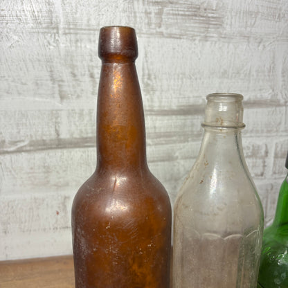 Antique Glass Bottle Set Of 3 #7