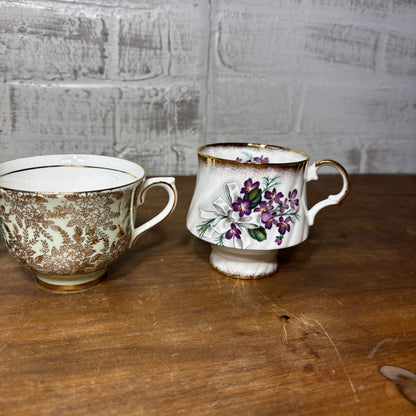 Vintage Porcelain Teacups Set of 4 #6 Table