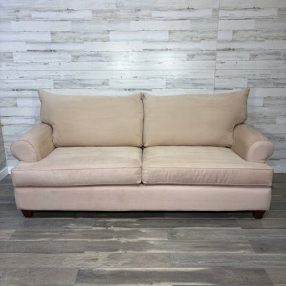 Beige Microsuede Sofa Couch