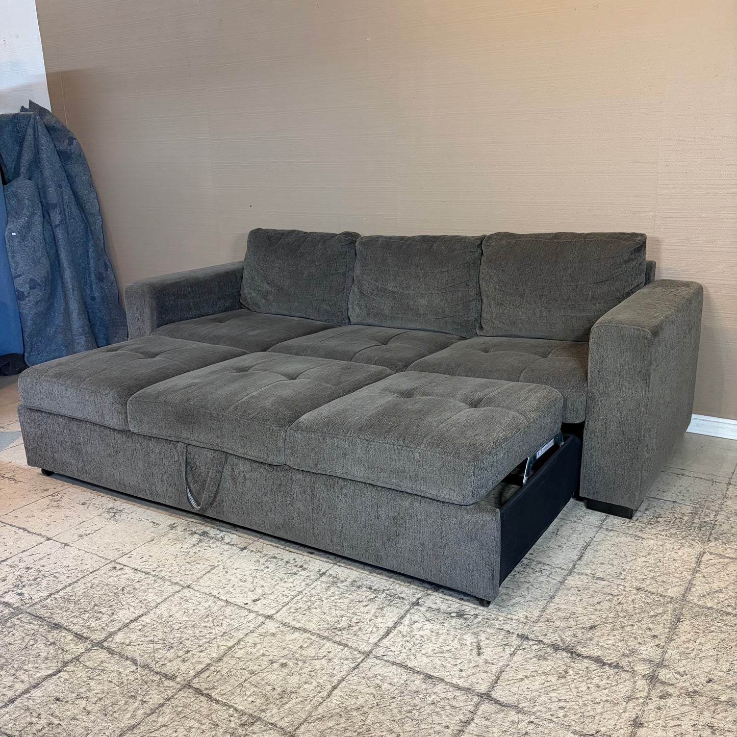 Gray Modern Pullout Bed Couch