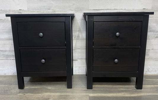 Set Of 2 Black IKEA Nightstands