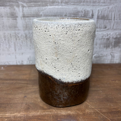 Small Texture Ceramic Bronze Two Tone Candle Holder