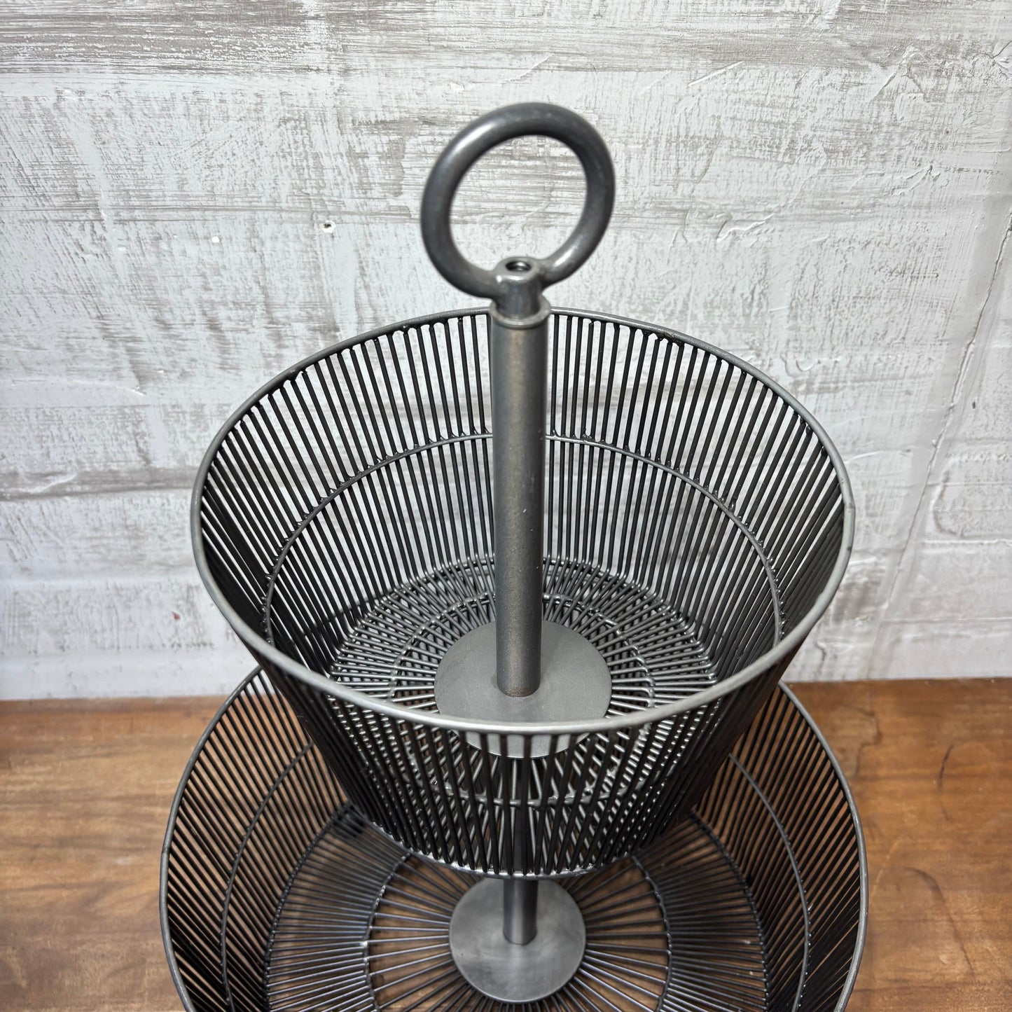Crate & Barrel Two Tier Metal Fruit Basket