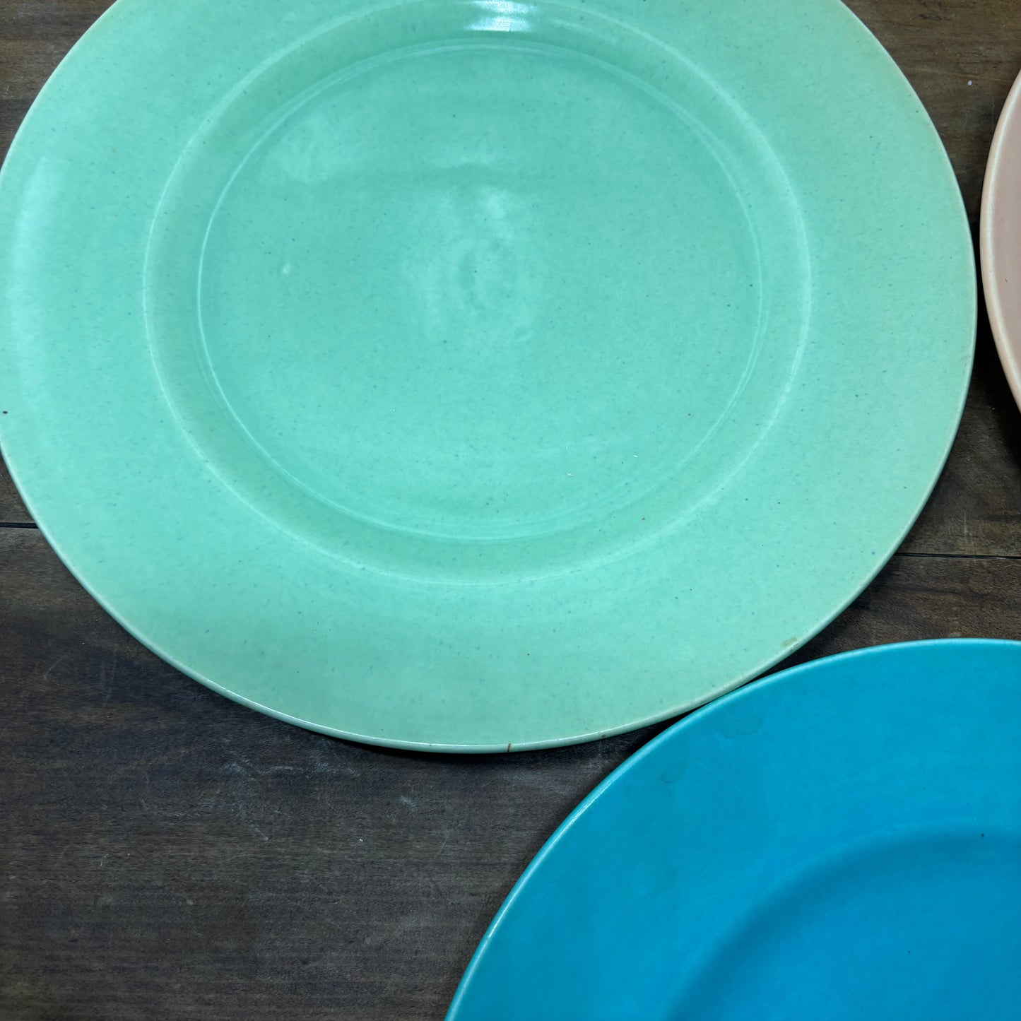 Vintage Pastel Plate Set Of 3