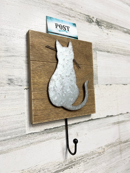 Galvanized Cat Silhouette Hook