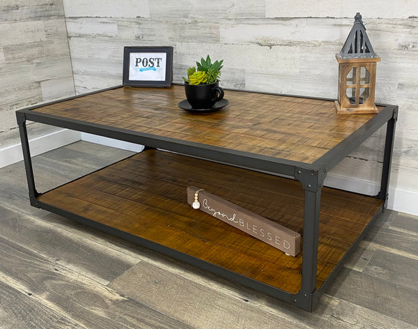 Rustic Coffee Table On Wheels