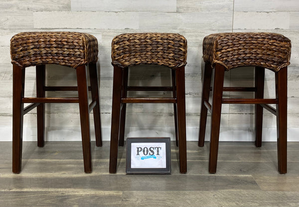 Pottery barn stools online wicker