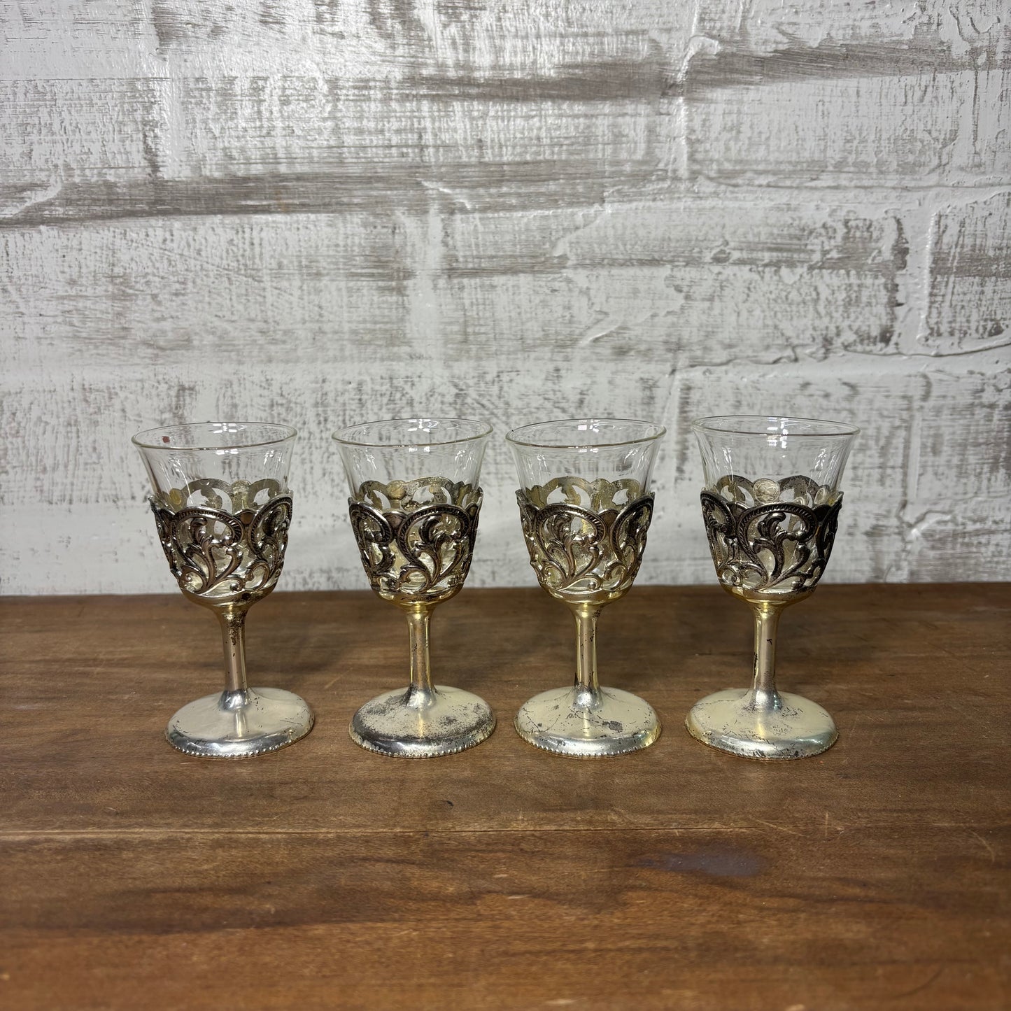 Antique Silverplate Cordial Cups Set Of 4