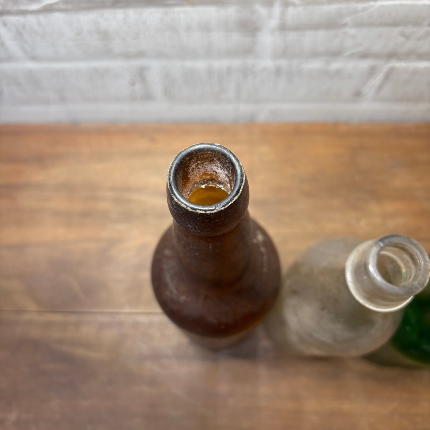 Antique Glass Bottle Set Of 3 #7