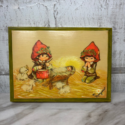 Vintage Christmas Nativity Scene By Margaret Wall Plaque