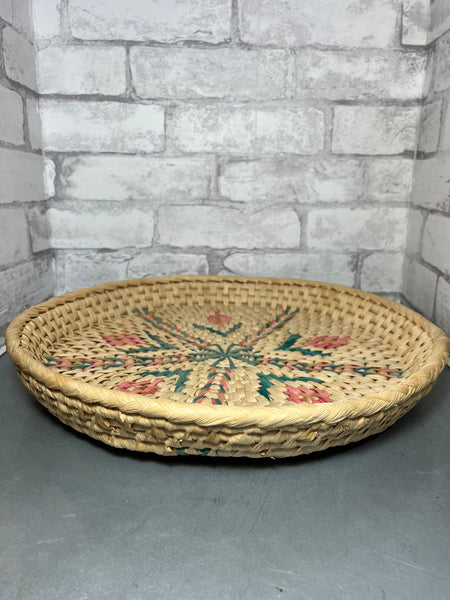 Seagrass Woven Tray W/ Boho Design