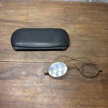 Antique Gold Wire Glasses And Case