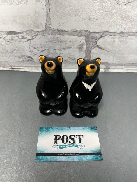 Barefoot Bears Black Bear Salt and Pepper Shakers